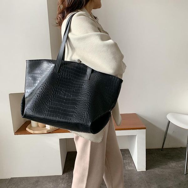 

evening bags luxury handbags women designer aliigator pattern pu leather tote for big travel and purses