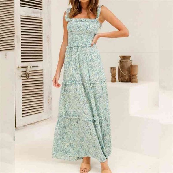 

summer vintage red dress vestidos clothes women printed long-sleeved ruffles elegant maxi a-line dress for 210508, Black;gray