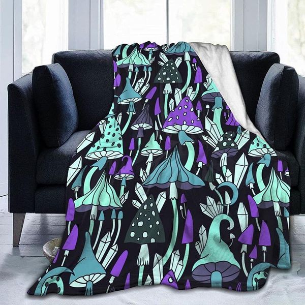 

blankets mushrooms fleece flannel throw for couch bed sofa car,cozy soft blanket kids women adults