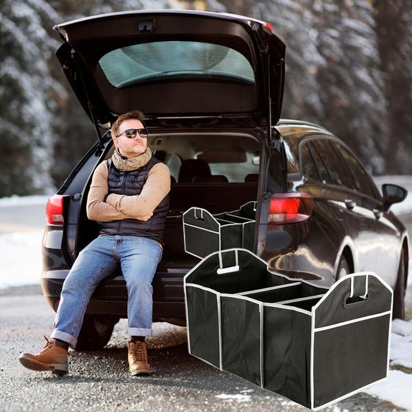 

car organizer collapsible folding caddy truck auto storage bin stowing tidying trunk box back bag 50*32.5*32.5cm