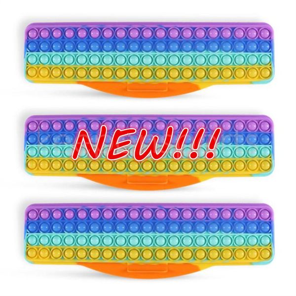 

new 2021 fidget toys finger silicone keyboard hand bubble game toys decompression toys fast shipping