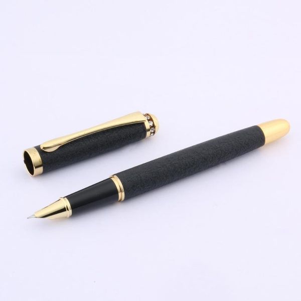 

metal gift office crystal diamond head extra fine matte black fountain pen pens