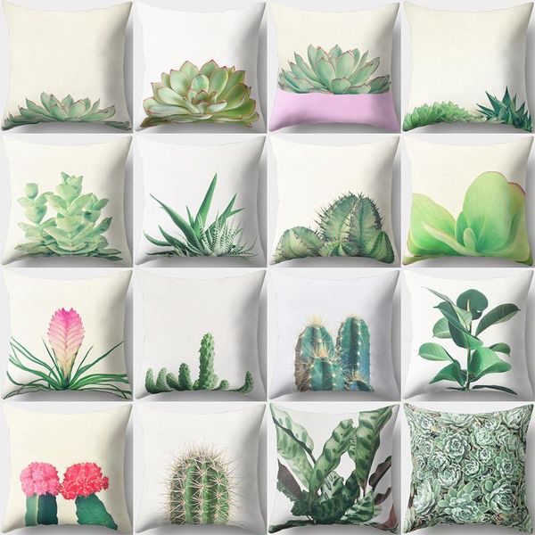 

cushion/decorative pillow cartoon pattern succulent cactus back seat cushion creative home decoration office throw pillowcase decorative squ
