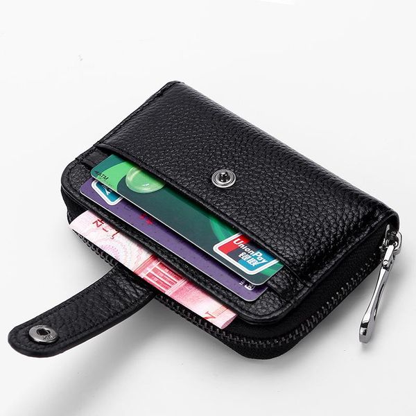 

card holders genuine leather men holder black business id case small wallet for women fashion cardholder, Brown;gray