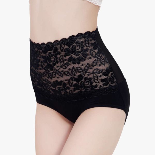 

high waist women's underwear high lace large size traceless, Black;pink