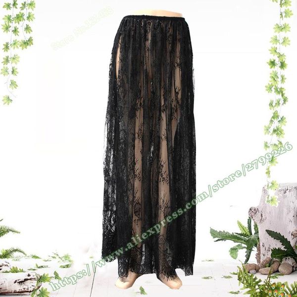 

skirts 2021 summer white black night club transparent lace feminina female long maxi womens clothing