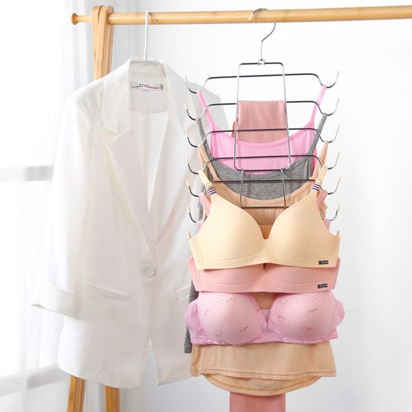 

hangers & racks stainless steel multi layer foldable bra hanger rack underwear for clothes closet organizer space saving