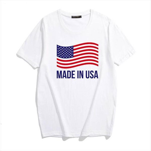 

round neck short sleeve usa womens printed harajuku summer simple white shirt