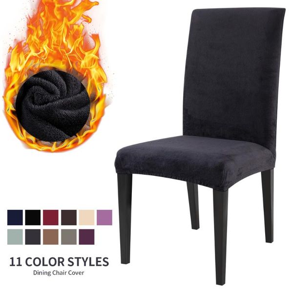 

1/2/4/6pcs soft stretch dining chair cover protector removable solid color seat slipcovers anti-dust home furniture decor covers