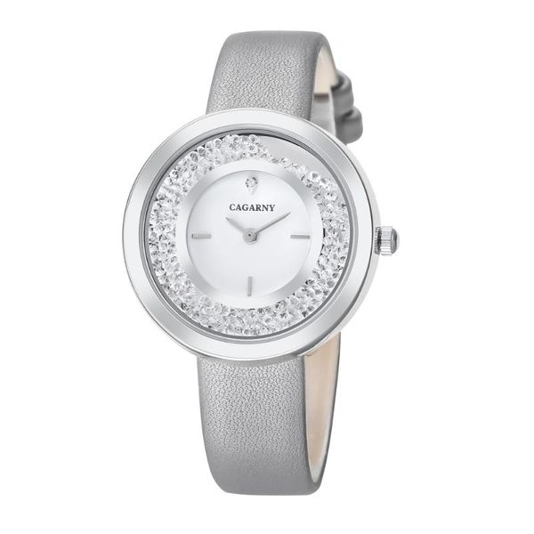 

wristwatches cagarny women watches silver fashion waterproof wrist ultra thin quartz watch woman elegant dress ladies watchr montre femme, Slivery;brown