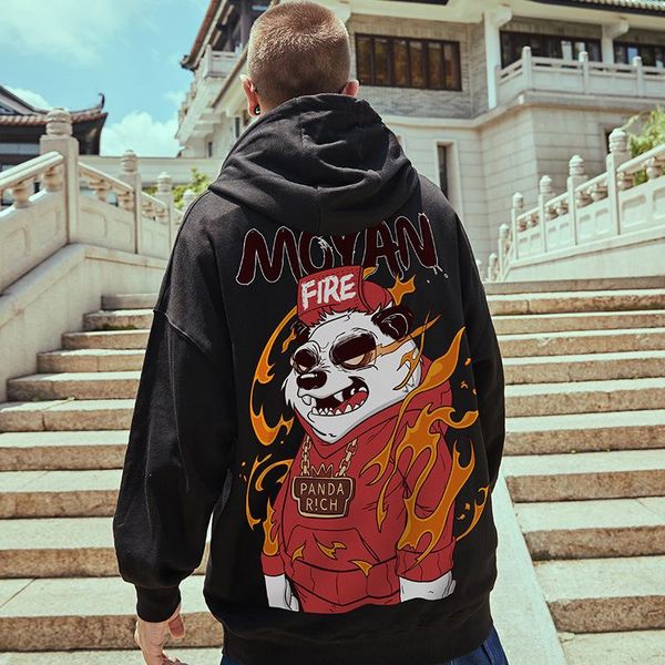 

men's hoodies & sweatshirts 2021 mens sweatshirt hip hop punk pullover streetwear casual fashion clothes oversized korean harajuku, Black
