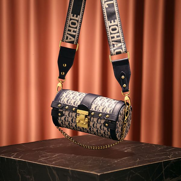 

recommended wide belt bag 2021 autumn new high-grade cylinder single shoulder messenger chain women's