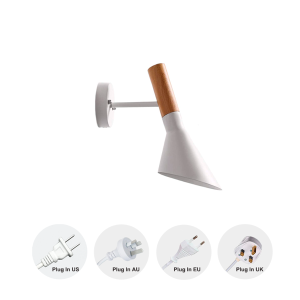 

wall lamp minimalist plug in sconce adjustable white contemporary light fixture bedside bulb sold separately