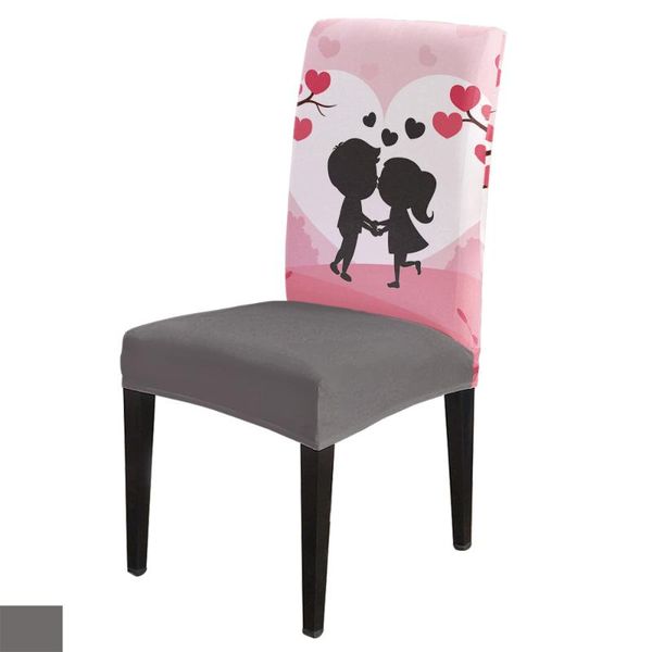 

chair covers sweet couple cartoon illustration office cover spandex elastic printing home el wedding dining