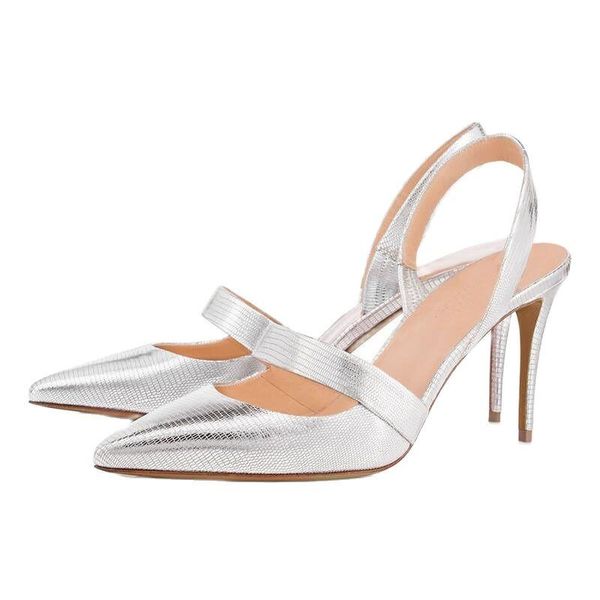 

dress shoes fashion pointed toe slingbacks thin high heel two color summer solid party europe and america lady women pumps, Black