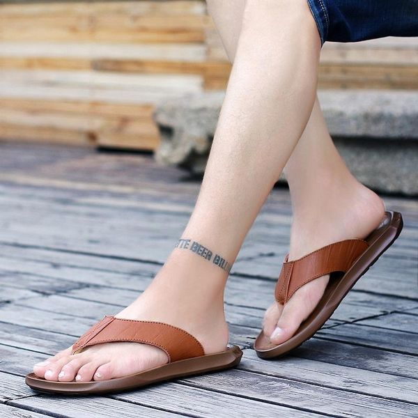 

slippers sandalias para hombre sandali uomo piel da cuero sandals-men de verano sandalle homme sandals outdoor, Black