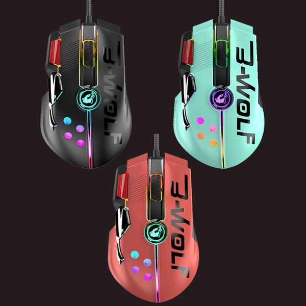 

buttons usb wired gaming mouse 6 gears 12000 dpi adjustable rgb backlight mice definition for gamers office work