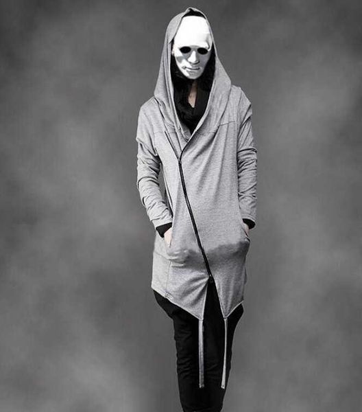 

men's hoodies & sweatshirts gratis verzending 2021 nieuwe mode heren trenchcoat mannen lange mouwen rits jas mannelijke toevallige kost, Black