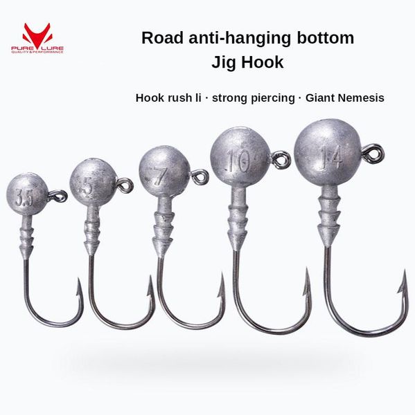 

fishing hooks purelure jig head hook worm lure blood slot mandarin fish
