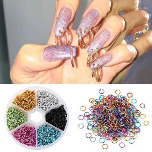 

1 box 6mm aluminum jump rings mix color open single loops art nail supplies for jewelry decor making diy decorations1, Silver;gold