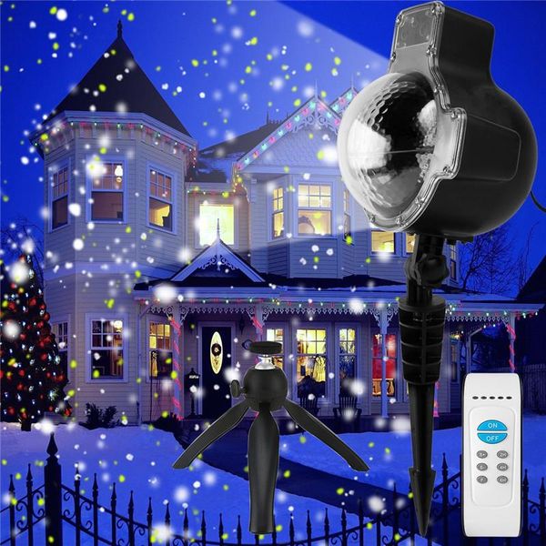 Strings ZjRight Proiettore di fiocchi di neve per le vacanze di Natale Lampada a LED per esterni Impermeabile Lampada da giardino per la casa Nevicata Decorazione per interni