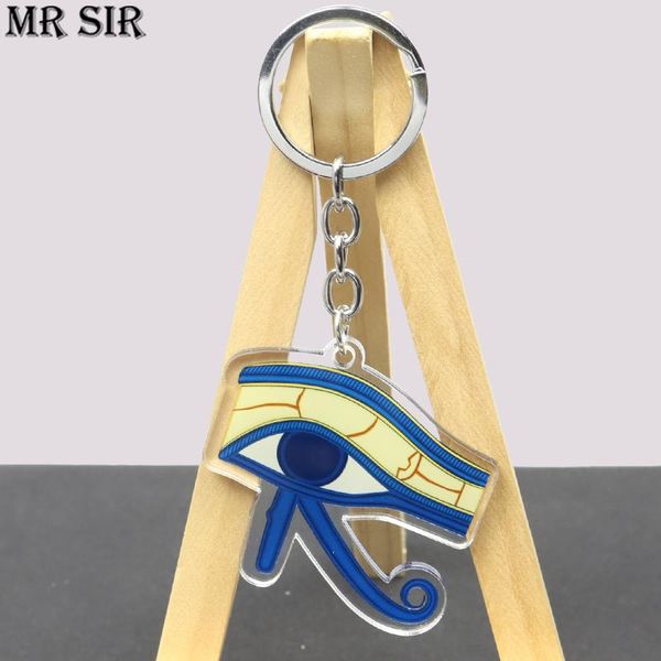

keychains the eye of horus egyptian symbol keychain ancient egypt god power amulet acrylic key chain pendant ring bag jewelry gift, Silver