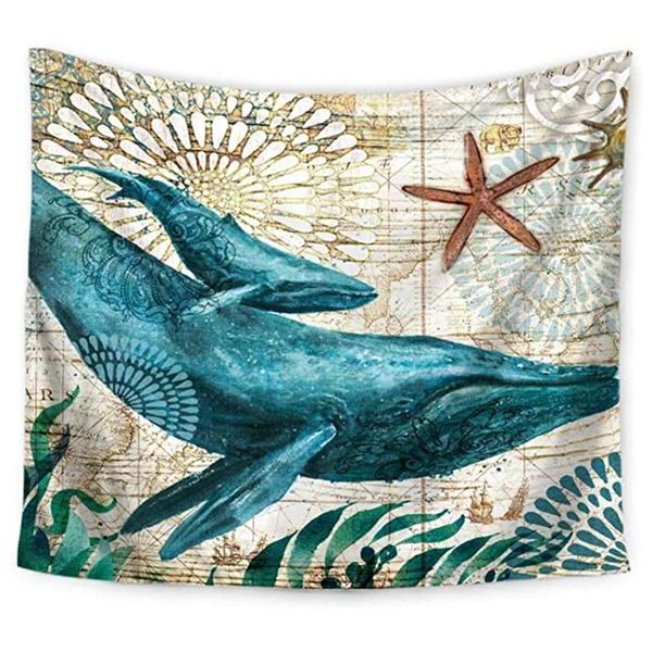 

tapestries sea whale tapestry marine life bohemian wall hanging art decor beach table cloth