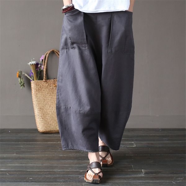 

capris row length ankle 2021 leg women's pants big cotton pockets, Black;white