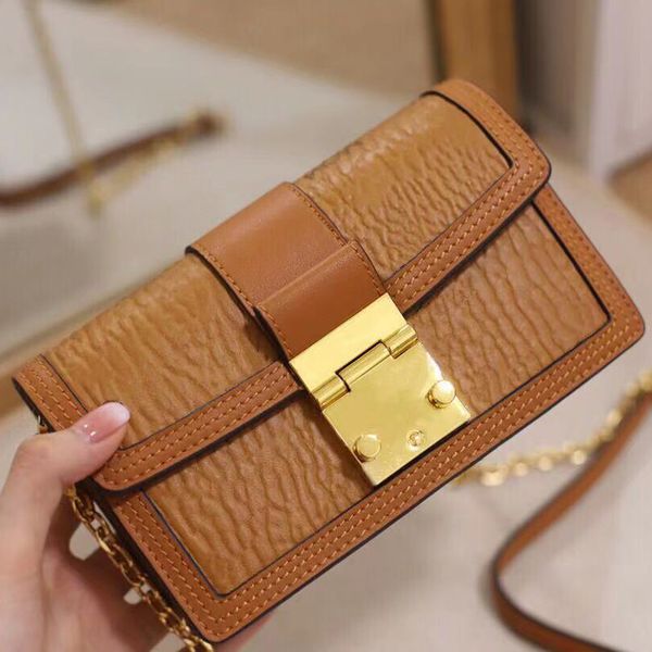 

2021 genuine leather luxurys designers bags diagonal shoulder bag retro chains leather handbags girl fashion cross body printed women totes