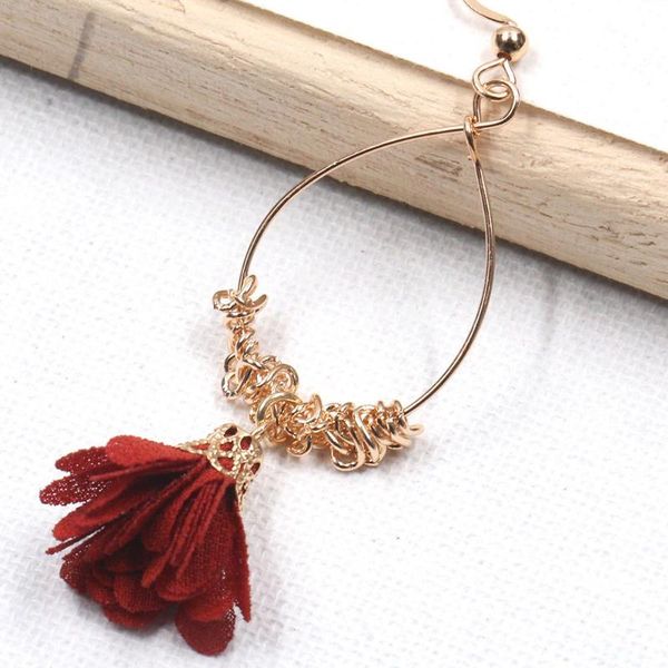 

fashion chiffon flower earrings fabric lace drop dangle & chandelier, Silver