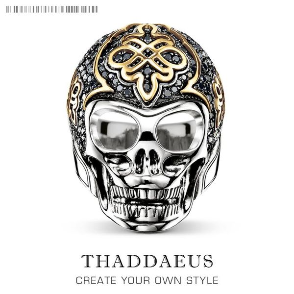 

cluster rings black skull pave cocktail ring in 925 sterling silver, gift for women & men,europe style, wholesale price 2021 fine jewelry, Golden;silver