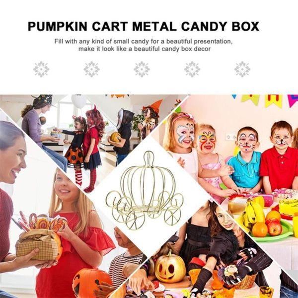 

diy pumpkin carriage golden wrought iron wedding candy display packaging decoration box tin b1r8 gift party o9b7 wrap