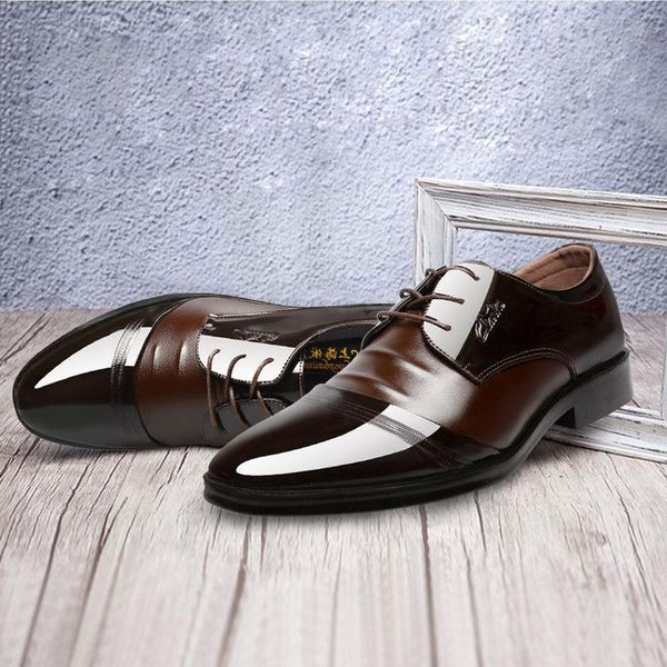 

men shoes spring casual dress england big yard pointed natural leather mocassin homme, Black