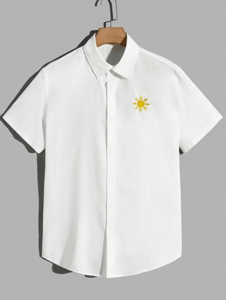 

men sun embroidered shirt z2e9#, White;black