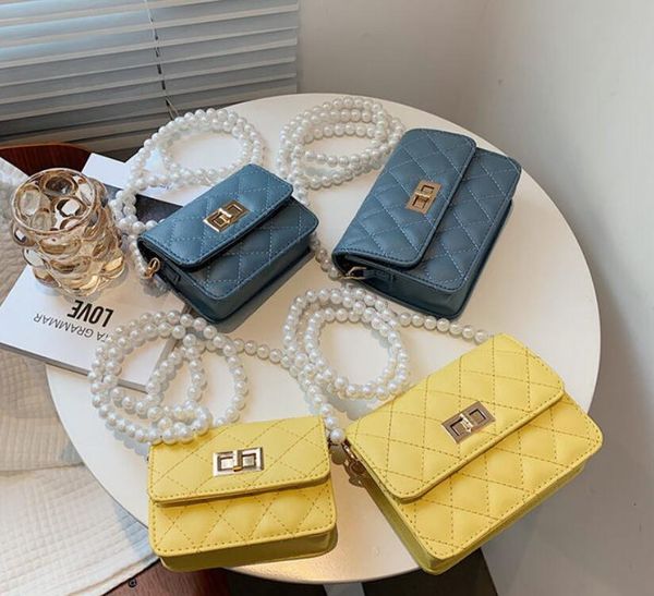 

women's new versatile pearl chain shoulder bag fashion diamond embroidered line cross-body bag