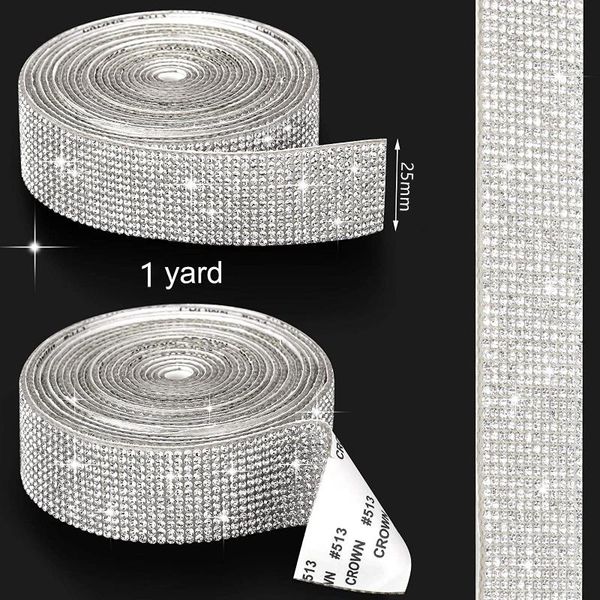 

window stickers self adhesive crystal rhinestone diamond ribbon decoration sticker rhinestones for arts crafts, diy event car phone