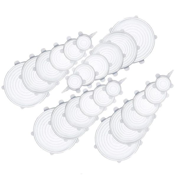 

24x silicone elastic lids keep fresh, reusable and expandable, suitable for various sizes of bowl kitchen storage & organization