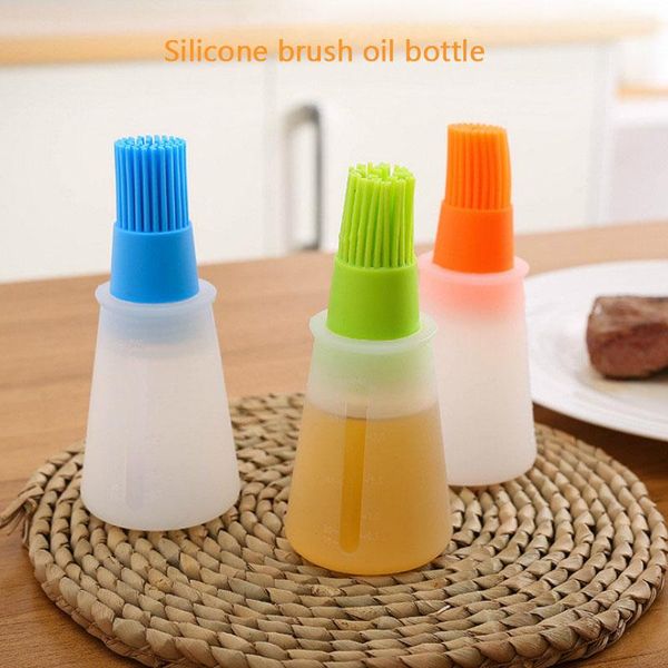 

tools & accessories 1pcs silicone straight body brush oil bottle kitchen multifunctional pancake baking anti-leakage control