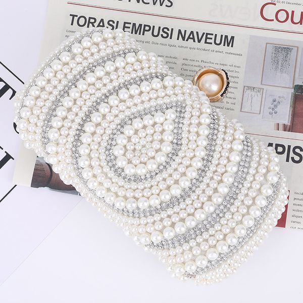 

fashion evening bag pearl dinner celebrity hand lady handmade full diamond banquet