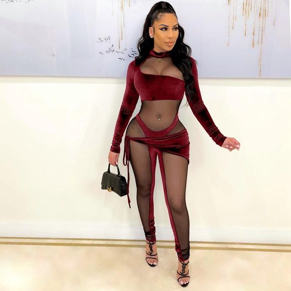 

women's swimwear fall clothes mesh sheer irregular bodycon jumpsuit women romper one piece outfits club outfit streetwear wholesale ite, White;black
