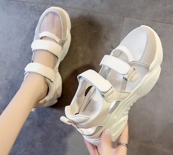 

woman mesh sandals women hollow out shoes female peep toe women's slip on casual footwear ladies breathable shoe, Black