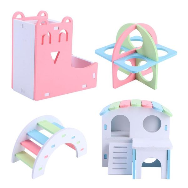 

small animal supplies 1 set of hamster toys house pet sport exercise (random color)