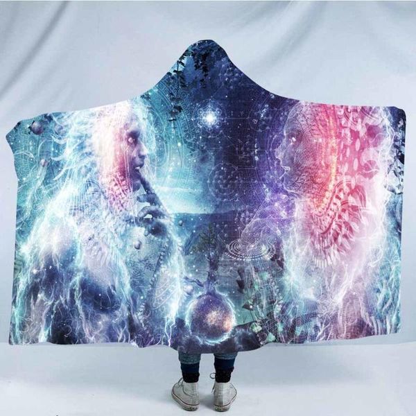

blankets sci-fi 3d printing hooded blanket mandala coral fleece sofa bed