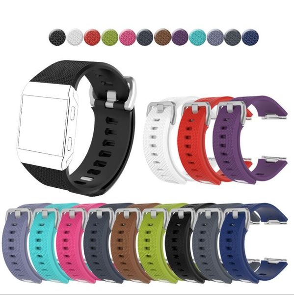 Watchbands Substituição Silicone Soft Sport Watch Band Strap para Fitbit Bracelete Iônico Smart Fitness