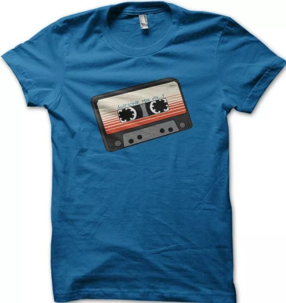 

GOTG Awesome Mix Volume 1 Starlord printed t-shirt 9668, White;black