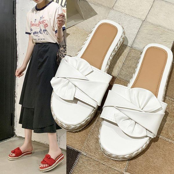 

fashion slippers women torridity bow sandals slipper indoor outdoor -flops beach shoes female, Black