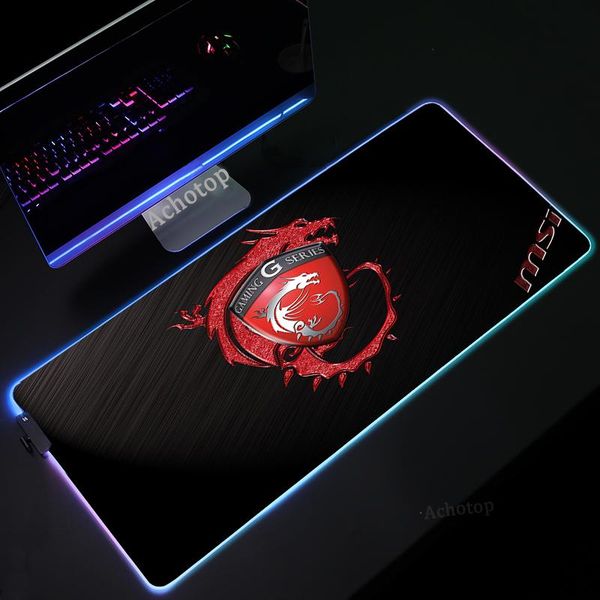 

mouse pads & wrist rests msi gaming pad xl large anime mousepad rgb computer mousepads gamer led backlit mat keyboard desk diy custom