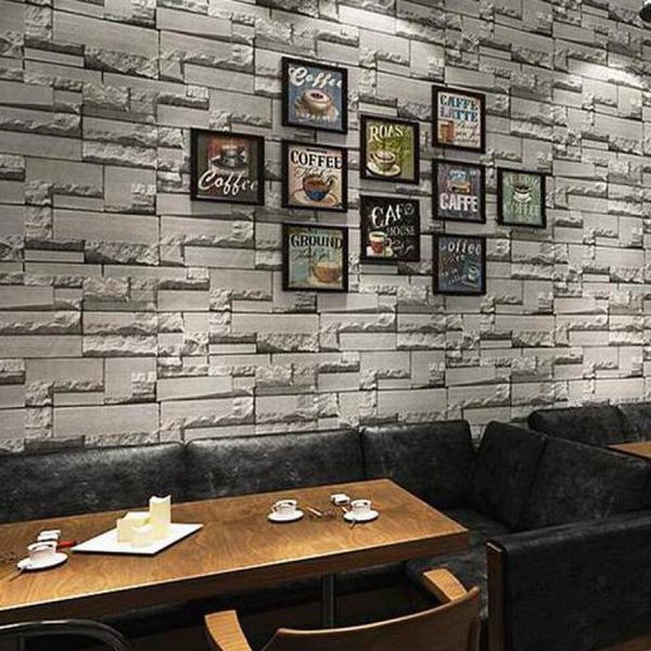 

wallpapers wallpaper retro imitation brick stone culture restaurant internet cafe