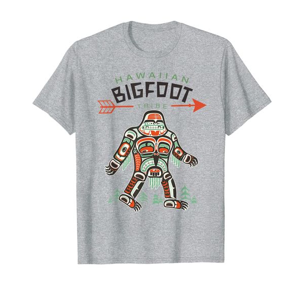 

hawaiian bigfoot tribe shirt, funny tribal sasquatch gift, White;black