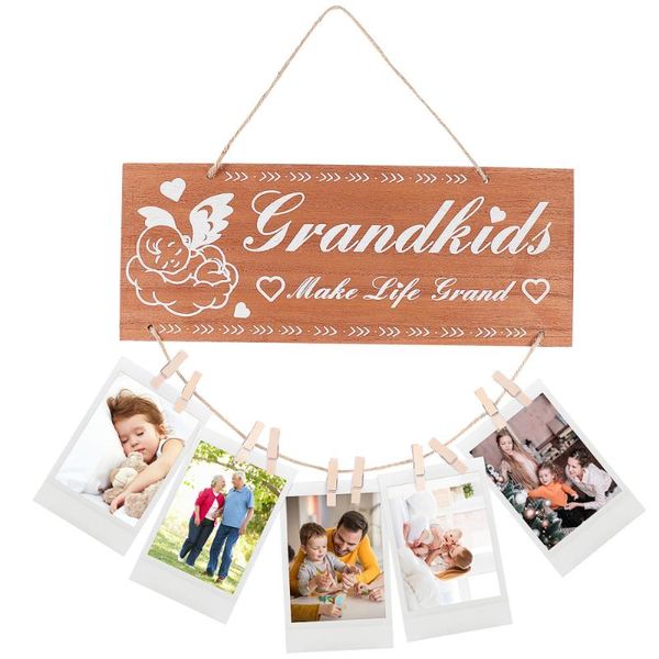 

wooden po hanging holder grandkids make life grand display plaque rustic board farmhouse frames